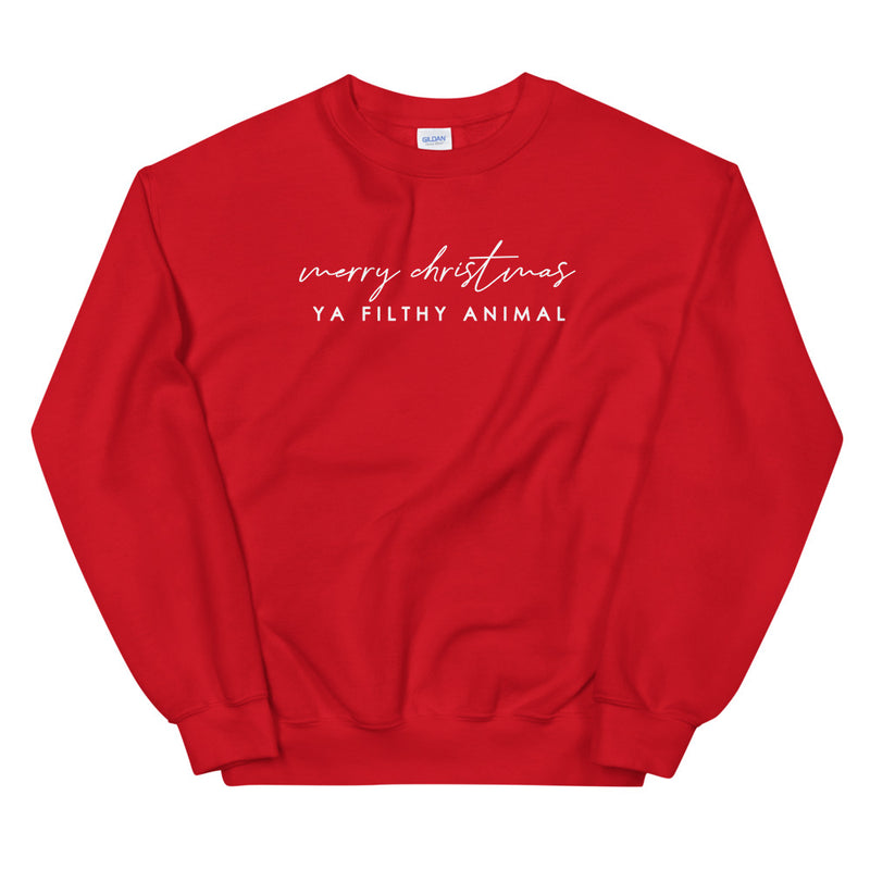 Merry Christmas Ya Filthy Animal Crewneck Sweatshirt
